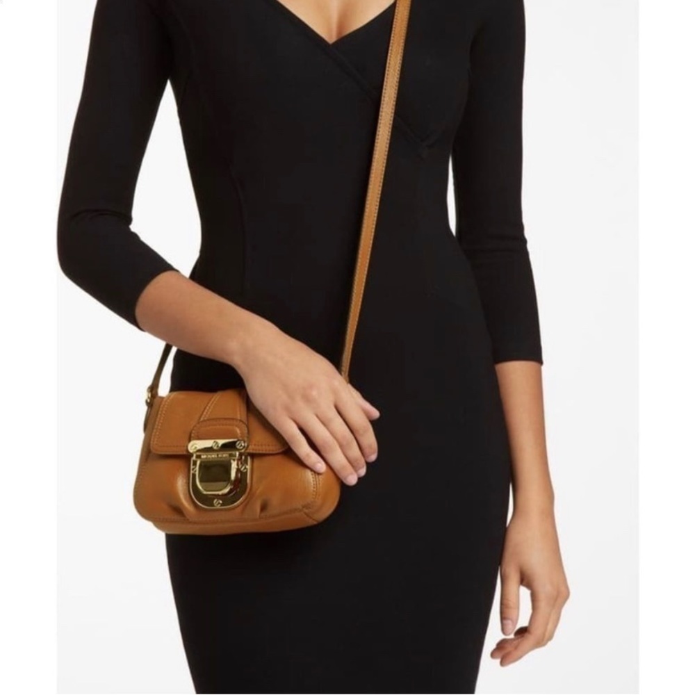 Michael Kors Charlton Brown Leather Crossbody Bag View 2